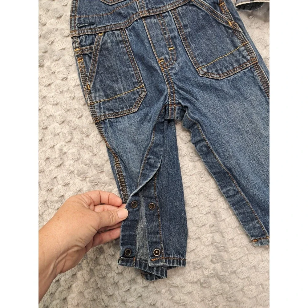 OshKosh B'Gosh  Baby Overalls Bibs Sz 12 Months Pants Long Sleeve Shirt 2 Pieces